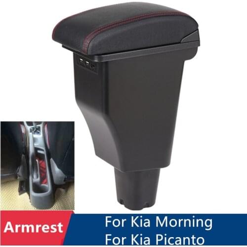 Armrest Box for Kia Morning Kia Picanto Car Central Armrest Storage Box Modification USB LED Arm Rest Accessories