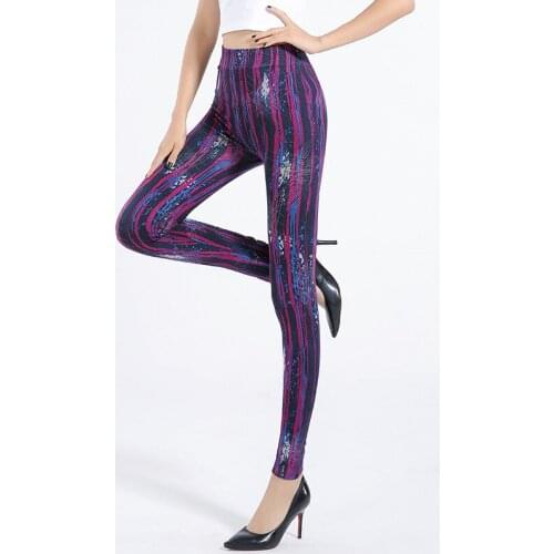 Casual Leggings Women Womens Clothing Womens Leggings Pants Neon Punk Rock Sexy Leggings Holographic Jean Leggings