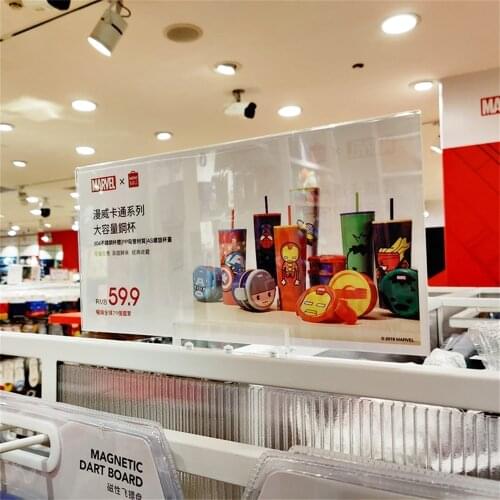 15cm Strong Magnetic Base Supermarket Mall Price Advertising Acrylic Display Frame