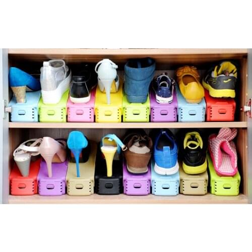 Shoe Organizer Storage Rack Adjustable Footwear Support Slot Shoebox Space Saving Cabinet Closet Durable Racks