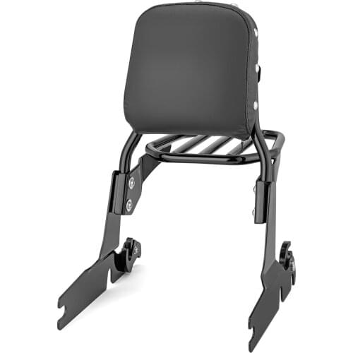 Motorcycle Passenger Backrest Sissy Bar + Luggage Rack Gloss Black Steel For Harley 2000-2017 SOFTAIL HERITAGE CLASSIC FLSTC