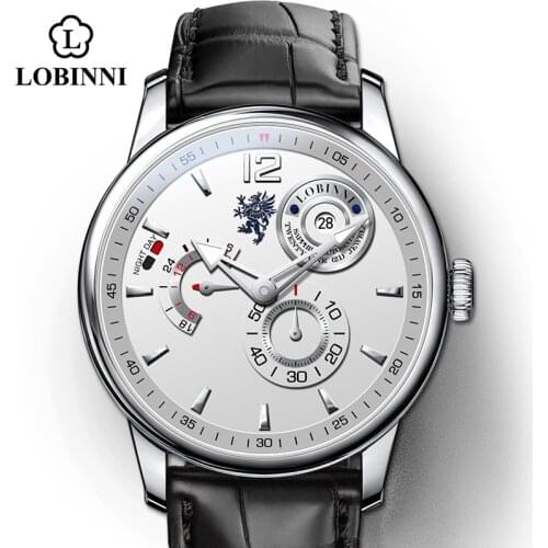 LOBINNI Multifunction Sport Watch For Men Stopwatch Business Seagull Mechanical Watch Mens Fitness relógio masculino 2020 Luxury