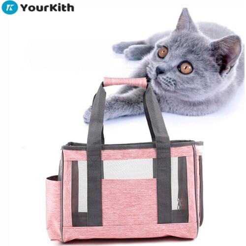 YourKith Dog Bags Portable Dog Carrier Bag Mesh Breathable Carrier Bags for Small Dogs Foldable Cat Handbag Travel Pet Bag