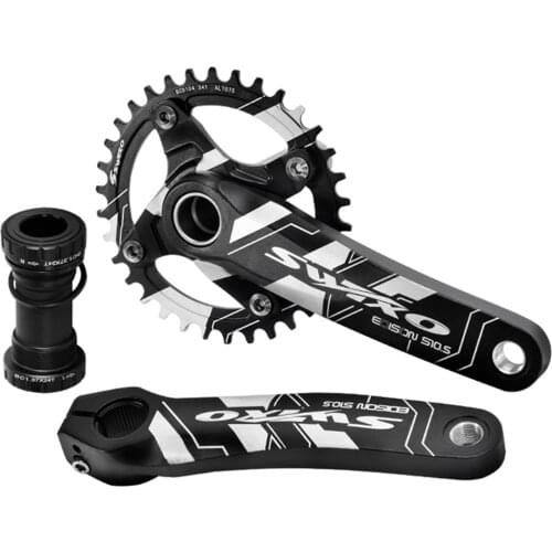 SWTXO 170mm 104 BCD Bicycle Crankset Crank Arm Set MTB Mountain Bike Crank Set with 34T/36T Chainring Bottom Bracket