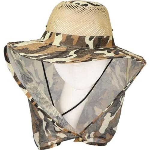 Outdoor fishing hat wide side breathable mesh fishing hat beach hat camouflage sun protection UV visor 2019