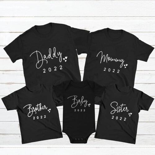Funny Daddy Mommy Brother Sister Baby 2022 Family Matching Clothes Daddy Mommy Kids T-shirts Baby Bodysuit Family Outfits