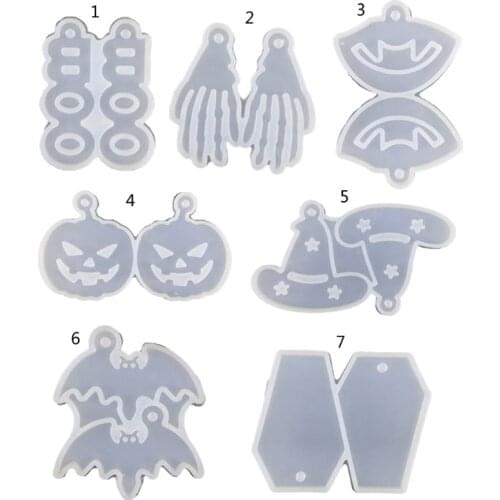 Halloween Earrings Combination Earrings Mold Halloween Pumpkin Silicone Mold Home Decoration Mold Suitable for Women