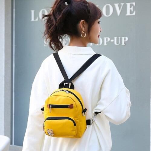 Womens Oxford cloth multi-pocket backpack youth mini backpack female bag student backpack