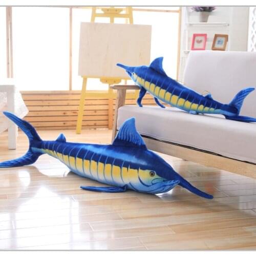 100cm 140cm Big Size Simulation Fish Stuffed Blue Marlin Makaira Mazara Pillow Kids Girls Birthday Plush Doll Kids Toy Gift