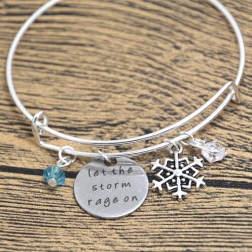 12pcs snow bracelets Let The Storm Rage On Let It Go Crystals Snowflakes bangles