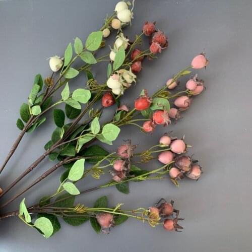 3 forks golden silk fruit artificial flower diy home floral arrangement ornaments wedding party landscaping decoration