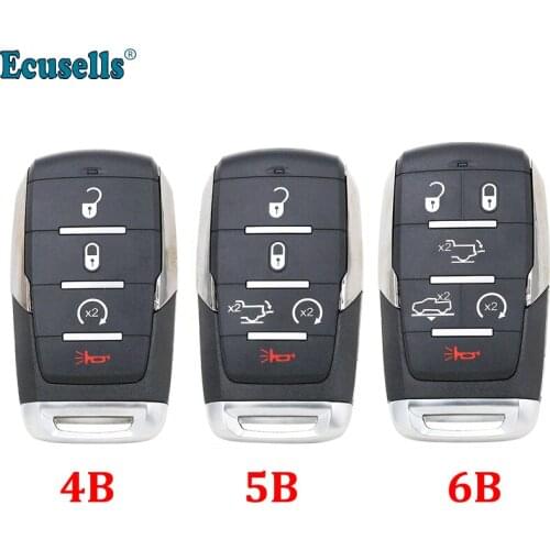 4+1/5/5+1 Button Smart Remote Key shell Case for Dodge RAM 2019 2020 with CY24 small key