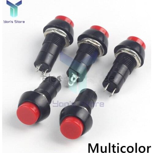 5Pcs PBS-11B 2PIN 12mm Round Push Button Momentary Switch 250V 3A Mini Touch Micro Switch Multicolor Without Self-locking On/Off