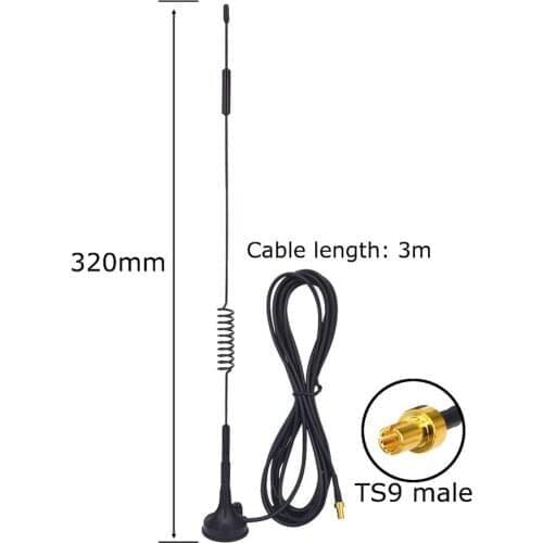 5 piece/lot 2.4GHz 12dBi Wifi 2.4g Antenna TS9 Male Aerial Wireless Router RG174 3M
