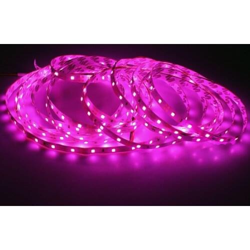 5M Pink Led Strip light 3528 SMD Waterproof 60 LED/M DC12V Pink led ribbon tape flexible light holiday decoration lighting