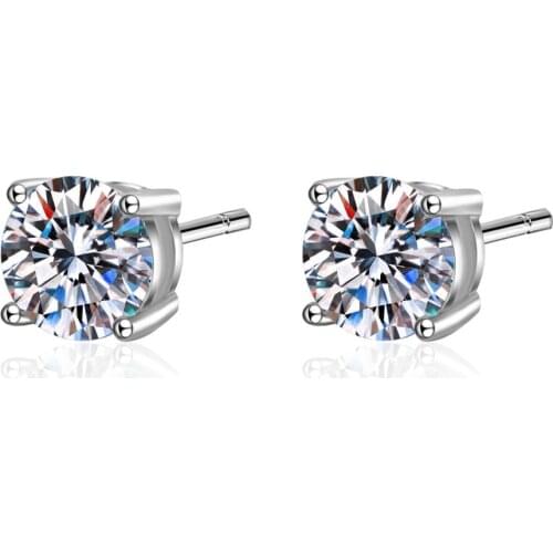 ANZIW 925 Sterling Silver Moissanite Diamond Simple Stud Earrings For Women Classic Stud Earrings Wedding Jewery