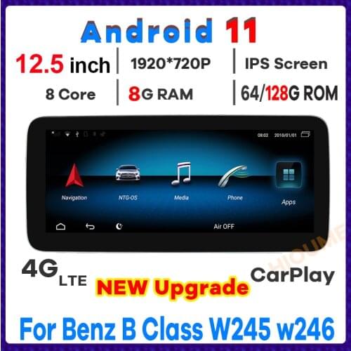 12.3" Andriod 10 8Core 8G+64G Car Radio GPS Navi Multimedia Player for Mercedes Benz B Class B180 W245 w246 2011-2018 Stereo