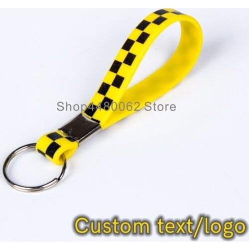 150pcs/lot 12mm width personalized text silicone keychains customized logo keytag with top quality