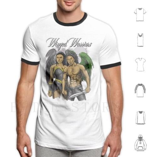 Winged Fantasy Angels T Shirt Cotton Men Diy Print Angels Fantasy Paranormal Creatures African American Magic Black History