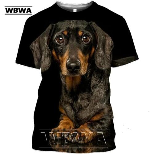Dachshund T-Shirt Teckel Shirts For Mens Dackel Dog 3D T Shirt Print Tee Tops Oversized Women Cute Clothing Homme Short Sleeve