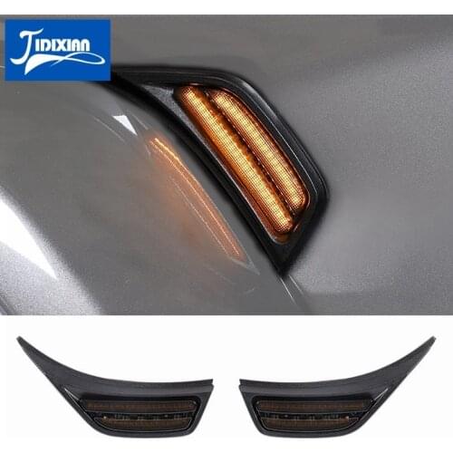 JIDIXIAN Car Front Fender Retrofit Light Lamp Decoration Cover Sticker for Jeep Wrangler JL Gladiator JT 2018-2021 Accessories