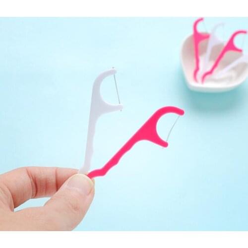 Kitchen Bar Table Accessories 25pcs/Bag Plastic Dental Toothpick Cotton Floss Toothpick Stick For Oral Health LX4880