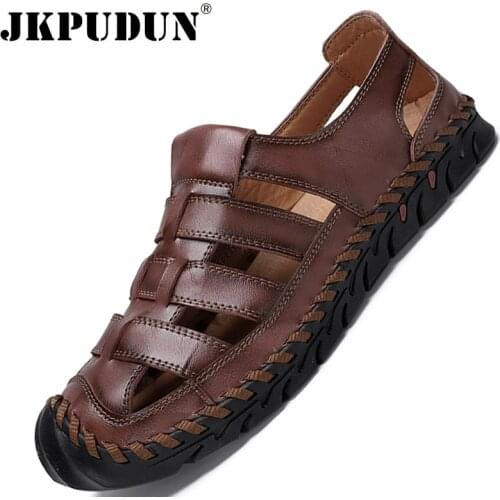 Summer Men Sandals Casual Beach Shoes Men High Quality Leather Sandals Fashion Mens Roman Sandals Zapatos Hombre Plus Size 48
