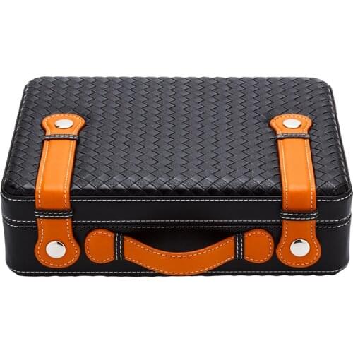 LUBINSKI High Grade Leather Cedar Wood Mat Tote Style Snow Pine Cigarette Box Outdoor Travel Cigar Humidor Tool For Cohiba