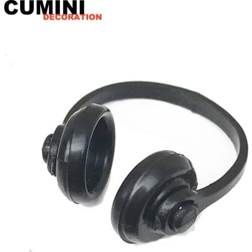 1：12 Scale Dollhouse Miniature Accessory Black Earphone Headset Headphone Decor