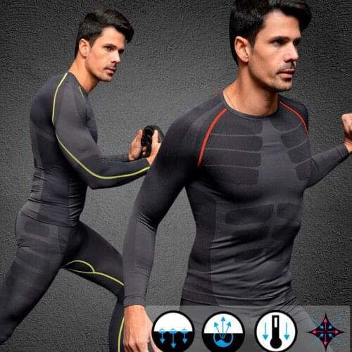 Mens tshirt Compression Tights Men GYM Running Shirt Breathable Long Sleeve Sport Gym Fitness Clothing