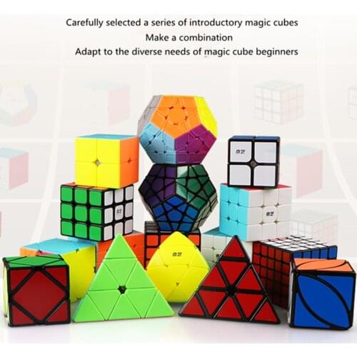 Qiyi Magic Cube Set 2X2 3x3 4x4 5x5 Pyramid Skew Megaminx Maple Leaf Mastermorphix Speed Cubo Magico For Children Kids Gift