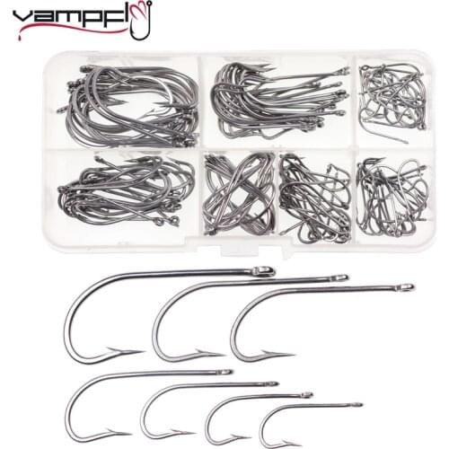 Vampfly 140pcs Stainless Steel Classic OSHAUGHNESSY Hook for Fresh Saltwater Fishing Sculpin Clouser Minnow Fly Tying Material