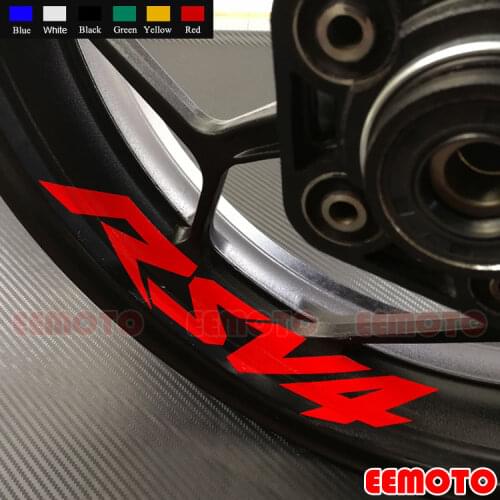 8 X Custom Iner Rims Decals Wheels Reflective Stickers Stripes Waterproof Motorcycle For Aprilia RSV4 2010 2011 2012 2013-2019