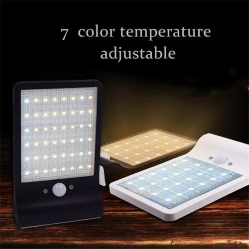 2pcs IP65 Remote Control Wall Lamp LED Lighting Solar Human Body Induction Lights Adjustable Outdoor Temperature Home Supplies