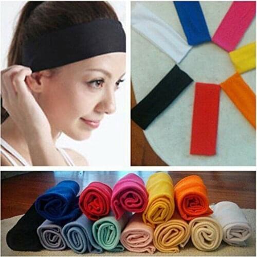 New Arrival Sports Hair Band Elastic Wide Gym Yoga Exercise Women Sweatband Headband Bandage Solid Retail Wholesale