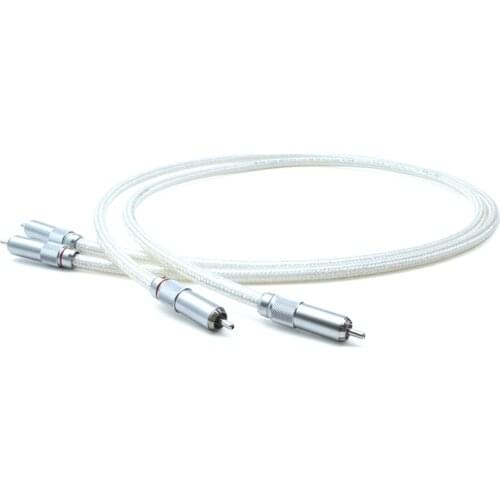 Oyaide FTVS-910 5N Silver Flagship Signal Line With R1729 Rhodim Plated RCA Male Plug