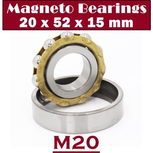 M20 Magneto Bearing 20*52*15 mm ( 1 PC ) Angular Contact Separate Permanent Motor Ball Bearings