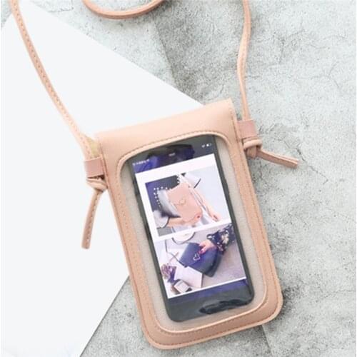 Transparent Touch Screen Retro Simple Mobile Phone Bag 2021 Women PU Chain Messenger Bags Small Flap Bag Mini Shoulder Bag