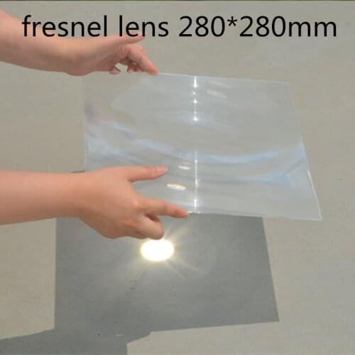 Size 280*280mm 280x280mm focal length 600mm square fresnel lens solar energy fresnel lens