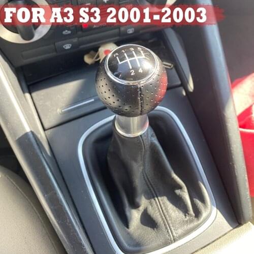 Manual 5 6 Speed Gear Shift Shifter Lever Knob Gaiter Boot Cover Case Collar For Audi A3 S3 2001 2002 2003 Car Styling