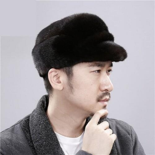 Cap Warm Young Mans Fur 2020 Fxfurs Fashion New Capfor Winter Mink Fur Men Casual Adult Solid