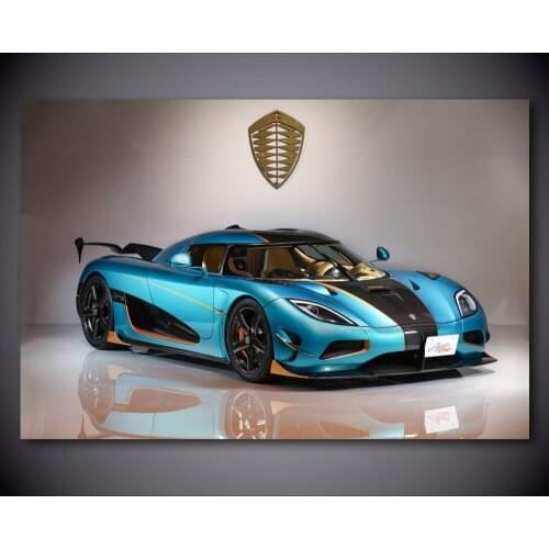 Modern Paintings Koenigsegg Agera RSR Light Blue Car Vehicle Wall Art Picture Canvas Posters and Prints For Living Room Decor