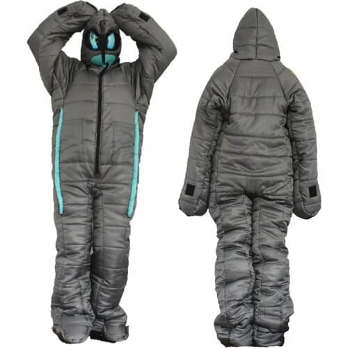 Polyester Fiber Alien Camping Sleeping Bag Winter Comfortable Wearable Durable Funny Full Body Rest Bags Warm Hiking Equipment