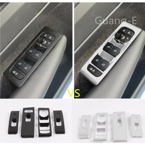 Car Styling Cover Door Window Glass Inner Panel Armrest Lift Switch Button Trim Frame 4pcs For VOLVO XC40 2018 2019 2020 2021