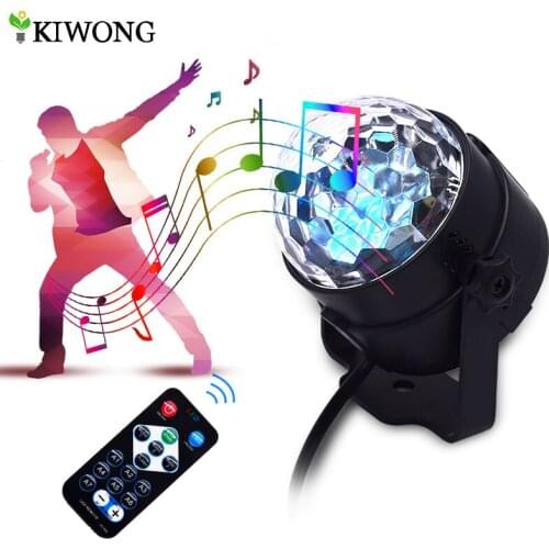 LED Disco Ball Party lights Sound Activated for Parties 7Colors Water Wave Ocean Projector Strobe Light for Home Stage Wedding
