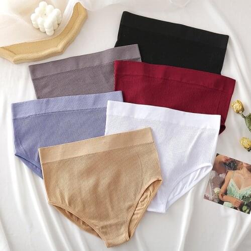 High Waist Women Pantys Seamless Women Underpants For Lady Female Panty Cotton Crotch Underwear Brief Comfort Lingerie 6 Colors