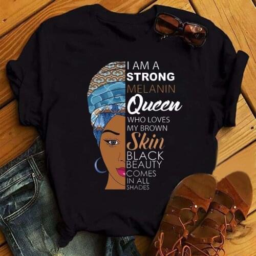 Summer New Black Girls Printed Women T Shirt Ladies Casual Harajuku Graphic Short Sleeve Women T Shirt O Neck Top Tees