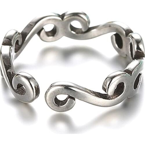 100% 925 sterling silver hot sell retro style thai silver ladies`adjustable rings jewelry birthday gift wholesale drop shipping