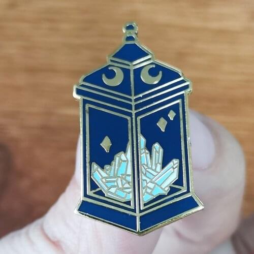 Witchy crystal lantern badge