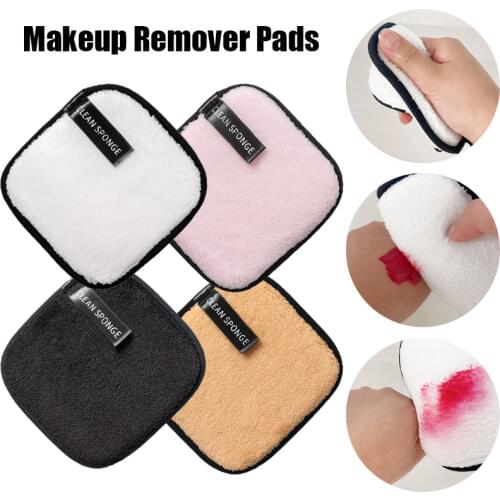 1PC Makeup Remover Pads Soft Fiber Cotton Wipes Double Sided Make Up Removal Sponge Reusable Cosmetic Cleaning Puff Beauty Tools